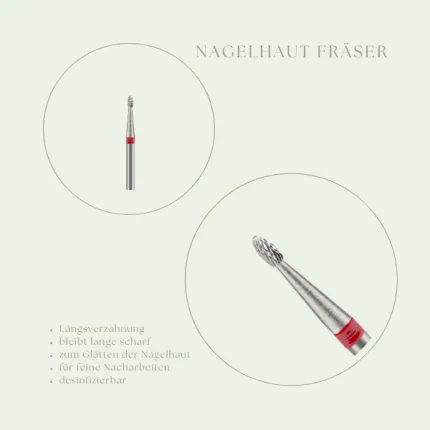 Fräseraufsatz Nagelhaut, rot