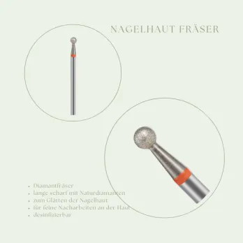Diamant Fräseraufsatz Kugel, rot