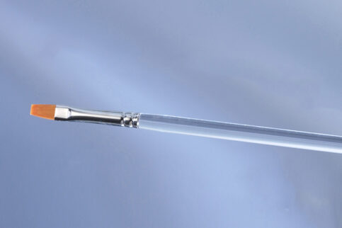 Gel-Pinsel flach, mit transp. Stiel